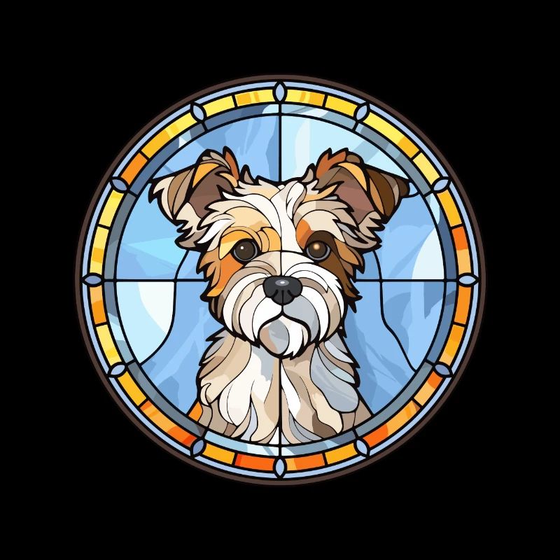 Biewer Terrier chien race vitrail coloré Wa