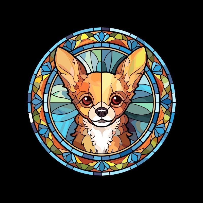 Chihuahua Hunderasse Buntes Glas Buntes Wasserco