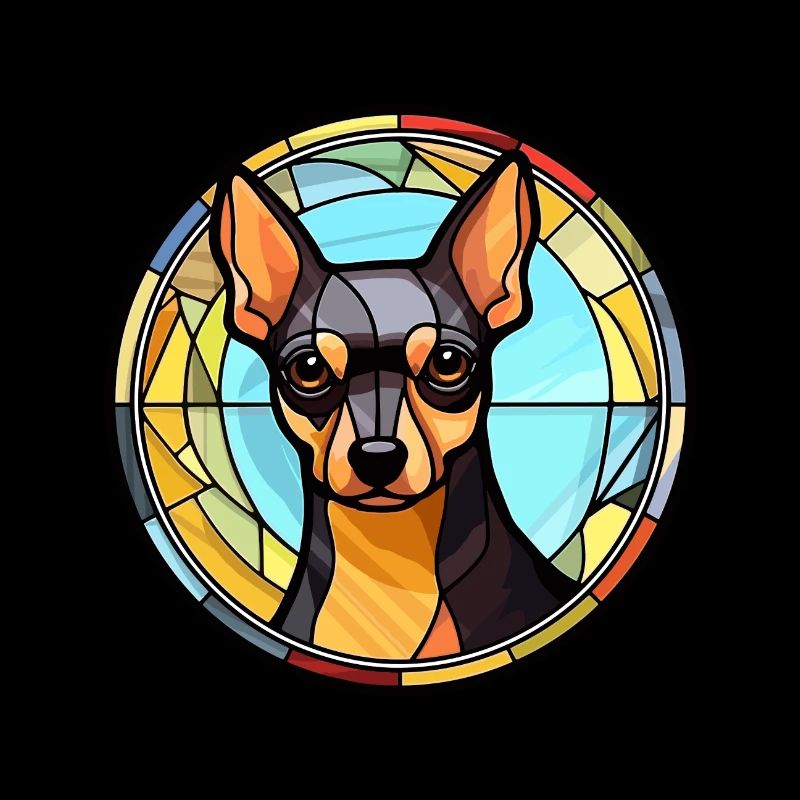 Englisch Toy Terrier Hunderasse Buntglas Farbe