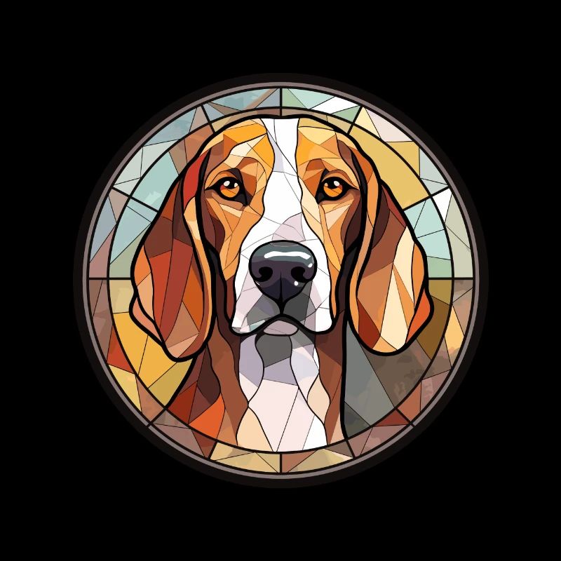 Treeing Walker Coonhound chien race vitrail C