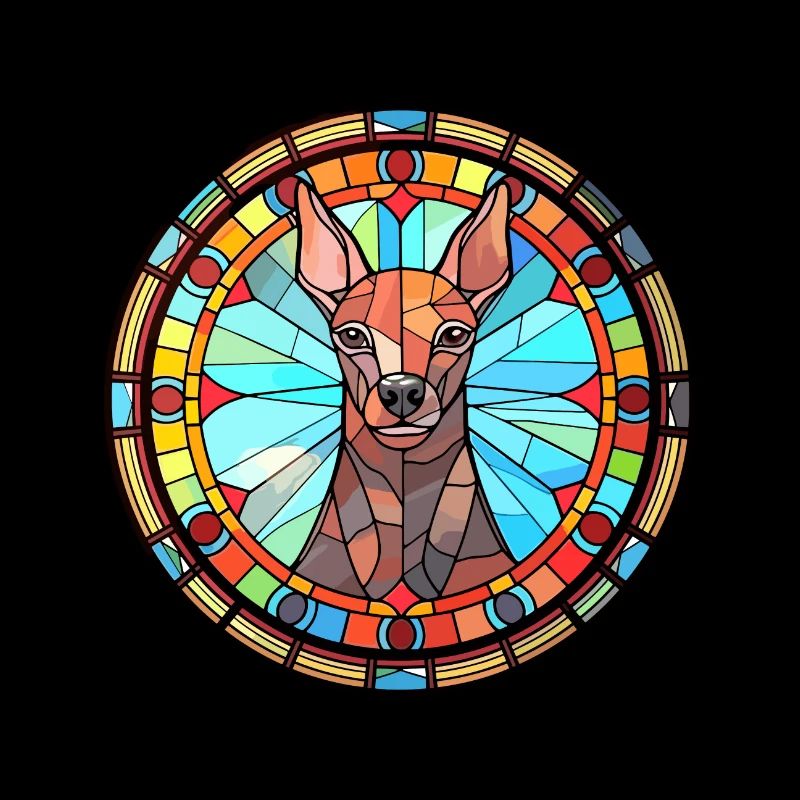 Xoloitzcuintli chien race vitrail coloré Wa