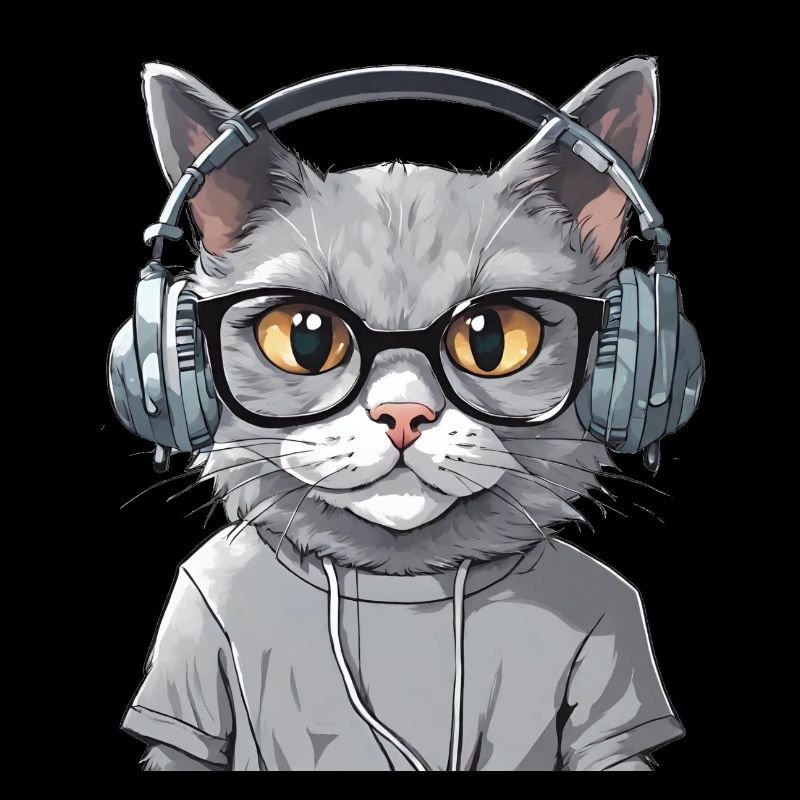 Chat gris developpeur web