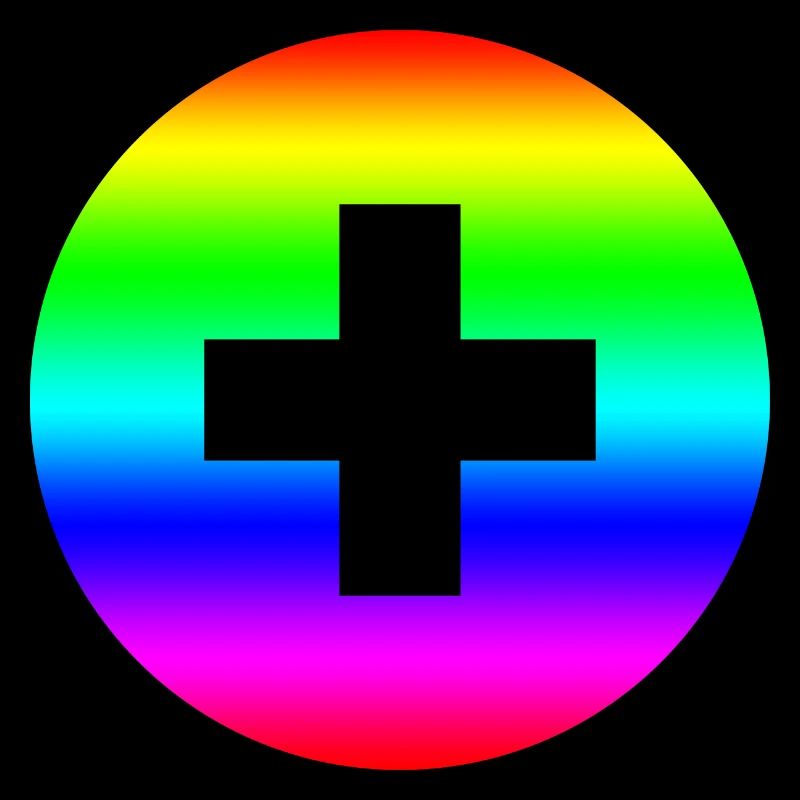 Runder Regenbogen plus Kreuz