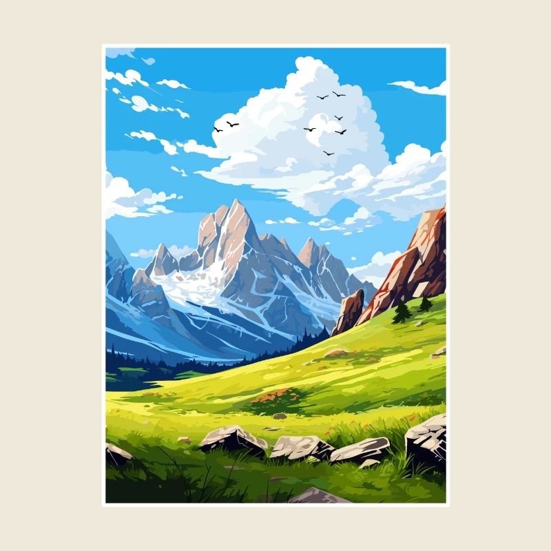 Affiche de voyage du parc national des Picos de Europa