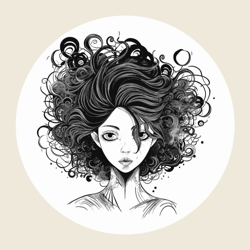 Frau wilde Frisur