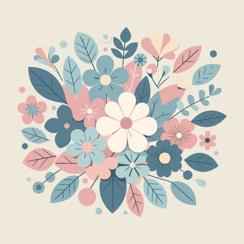 Composition floral couleur pastel