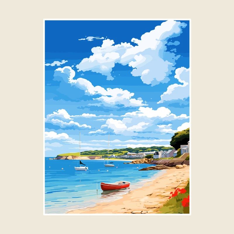 St Mawes Michaels Mount Cornwall Reiseposter