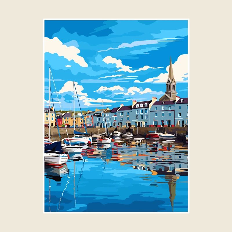 Padstow Harbour Padstowwall Cornouailles affiche de voyage