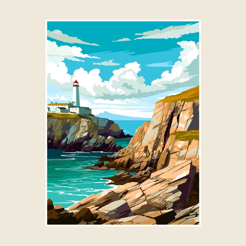 South Stack Cliffs Anglesey Vintage Reiseposter