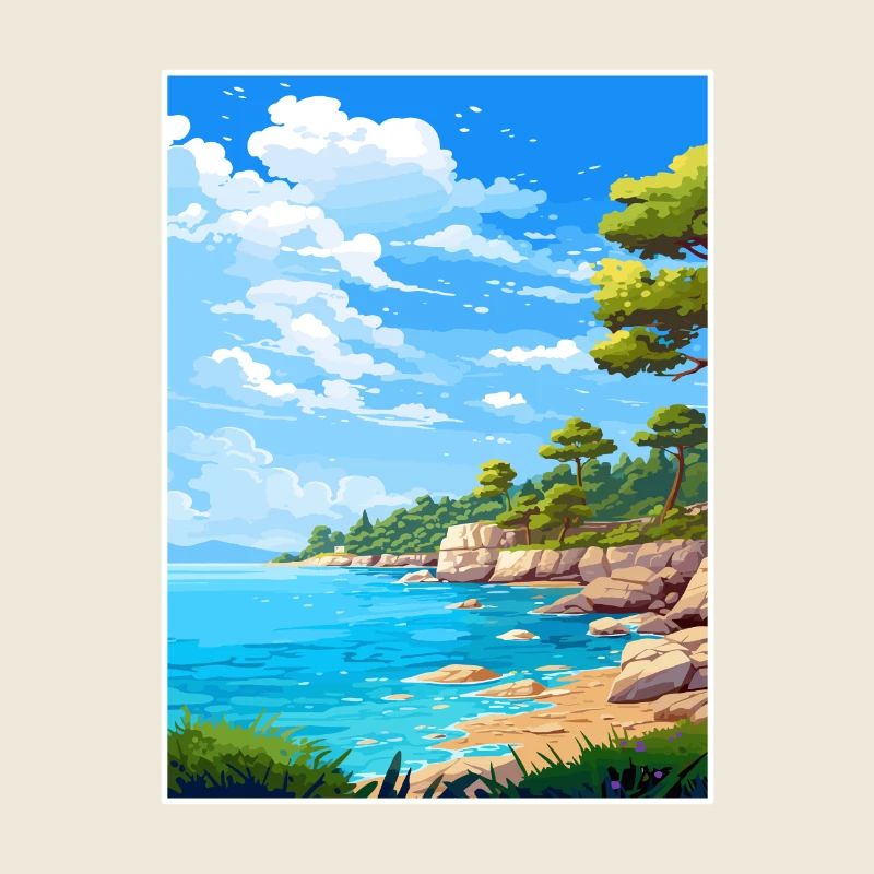 Thassos Greece Decoration Vintage Travel Poster