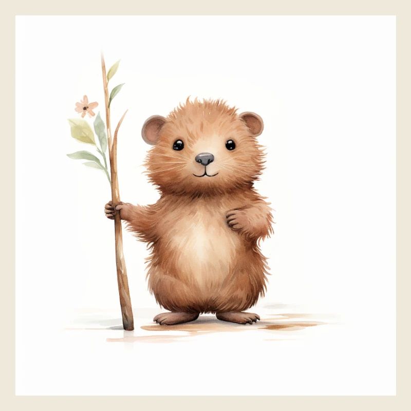 Niedliche Biber-Clipart mit Stock