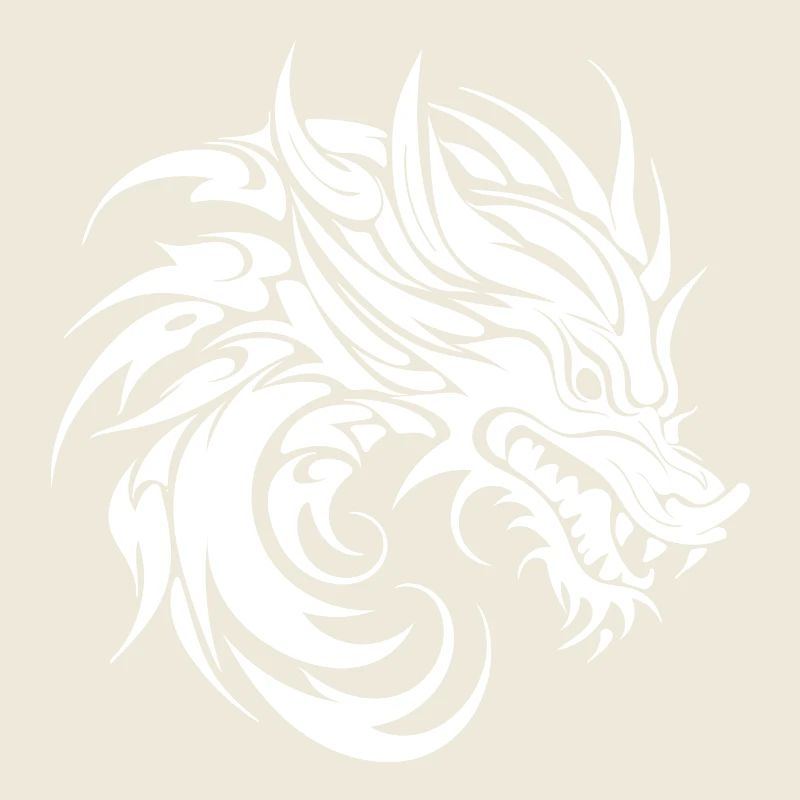 hissing tattoo style dragon head