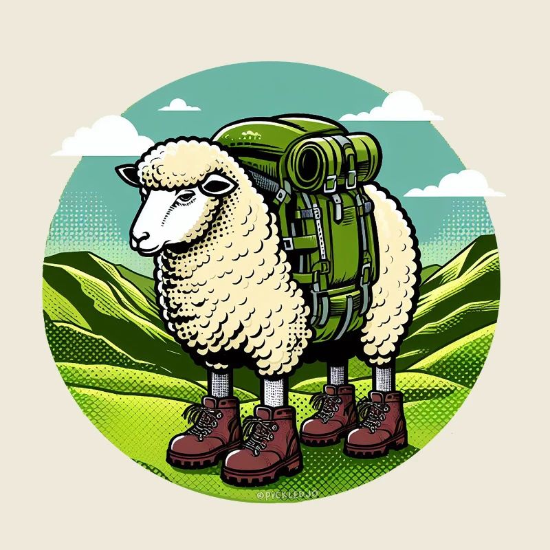 Sheep Hiking Pop Art
