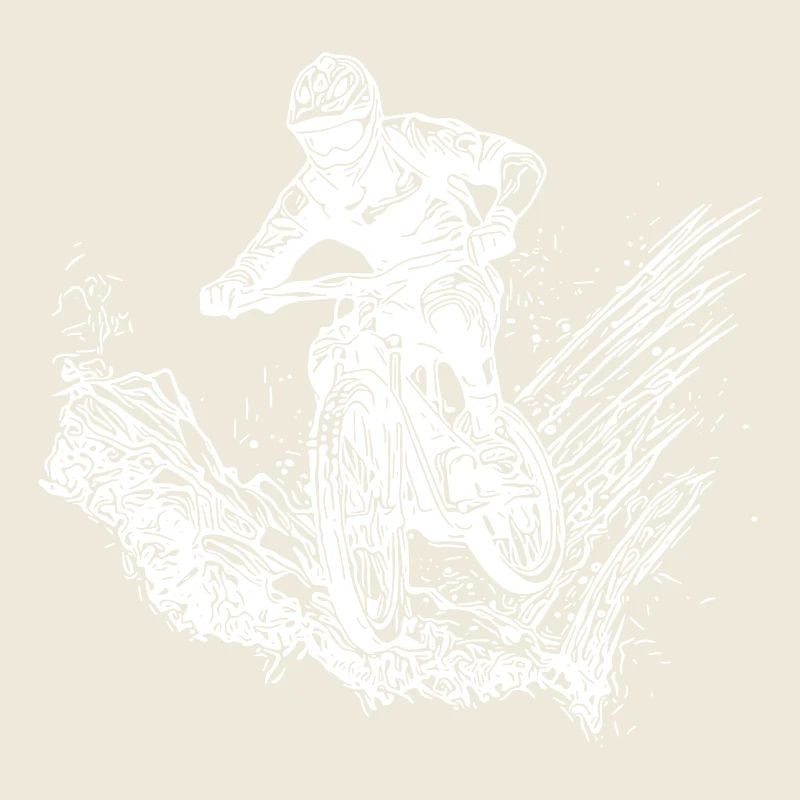 Vététiste, cycliste, boue, forêt, descente