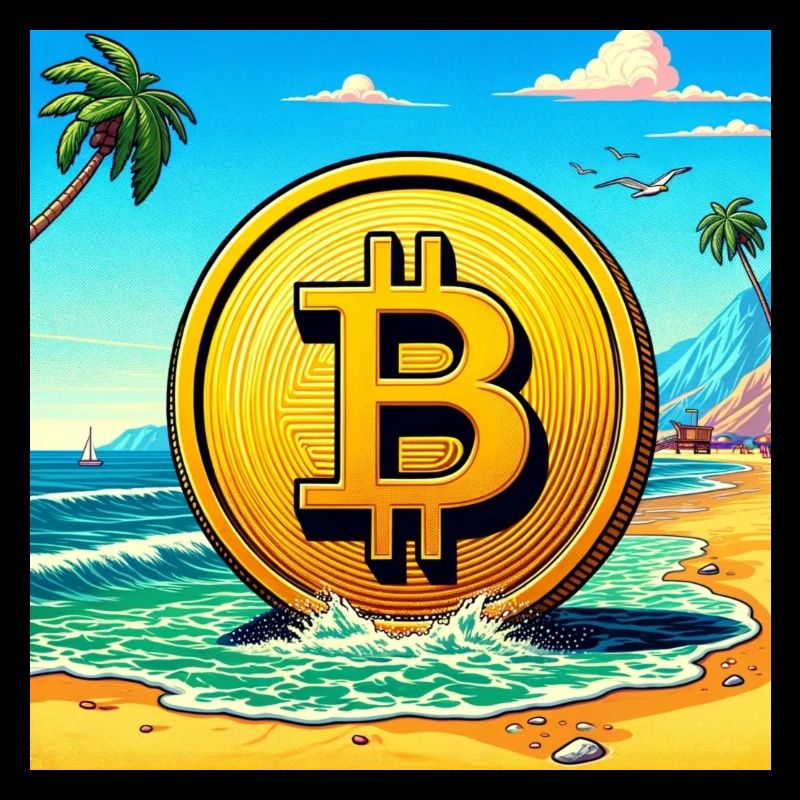 Bitcoin am Strand.