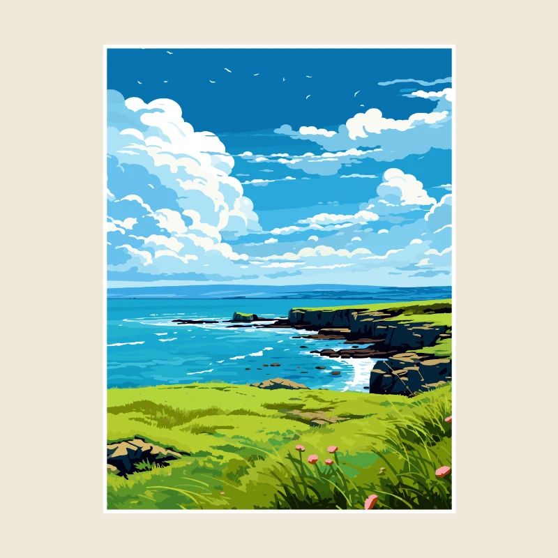Rame Halbinsel Cornwall Vintage Reiseposter WPA