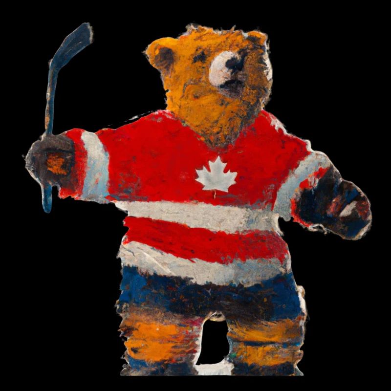 Hockey bear red
