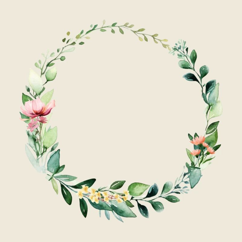 Floral Circle Personalizable