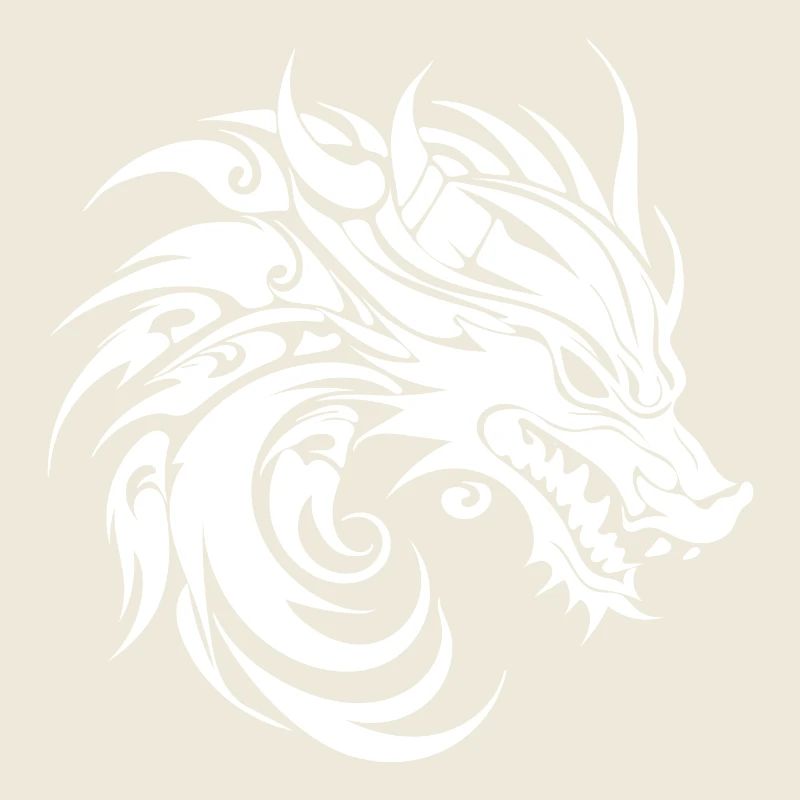 Tête de Dragon chinois rugissant de style de tatouage