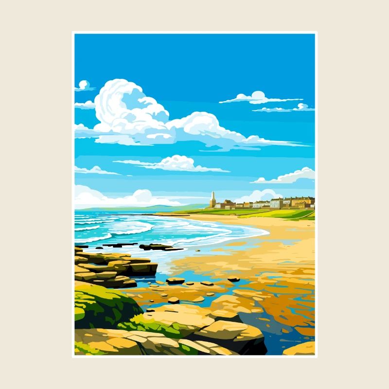 Porthcawl Cornouailles Vintage voyage affiche Souvenir