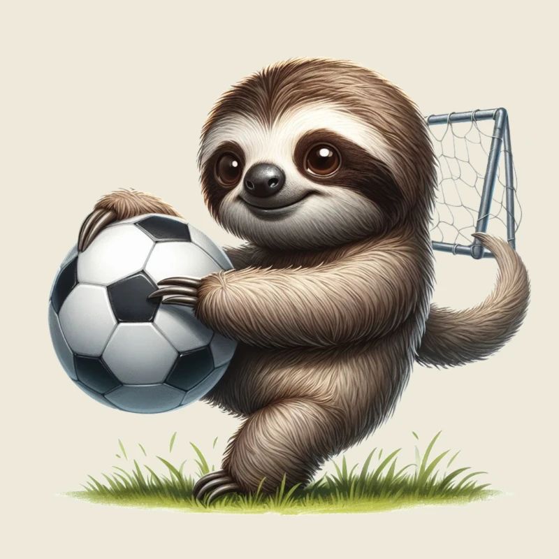Faultier mit Fußball