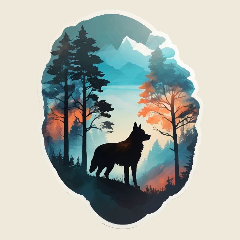 Nordischer Wolf voller Wald