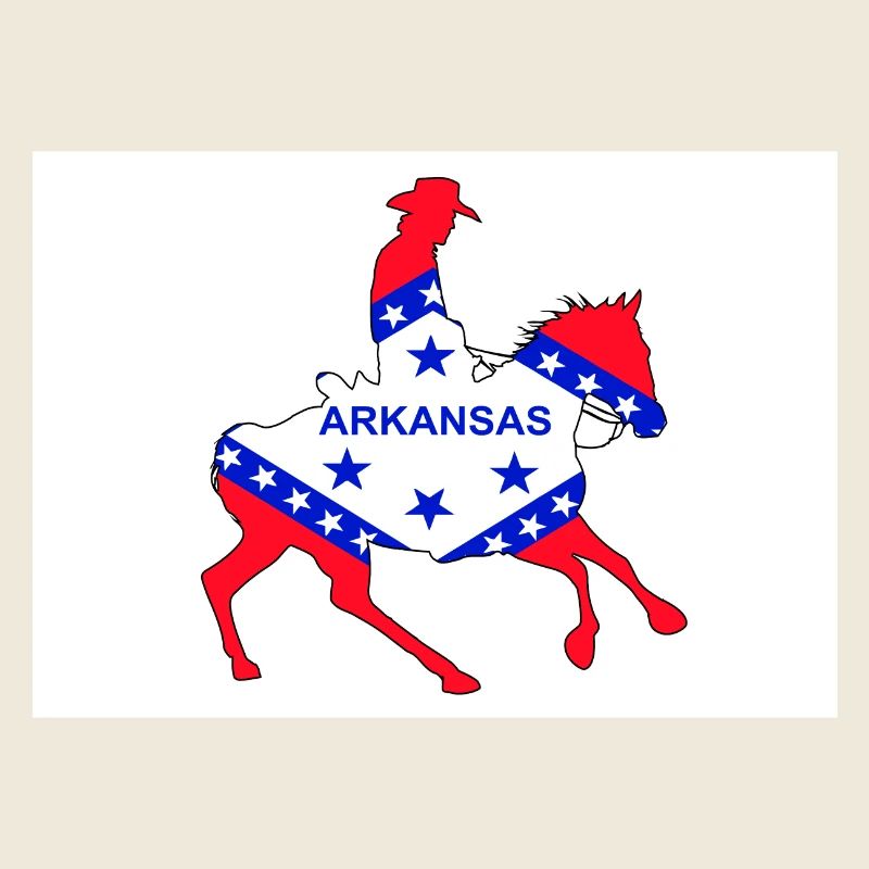Arkansas State Flag Cowboy
