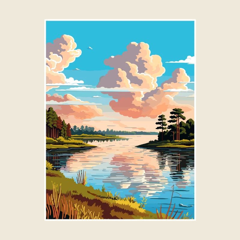 Toledo Bend Reservoir Texas Vintage affiche de voyage