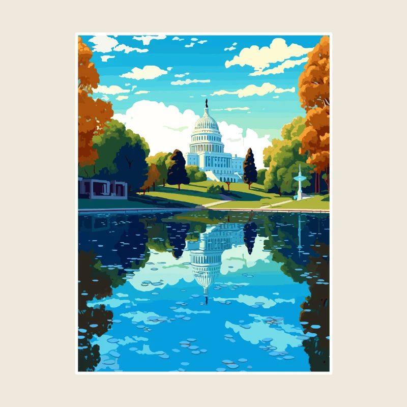 Washington Dc États-Unis Vintage affiche de voyage