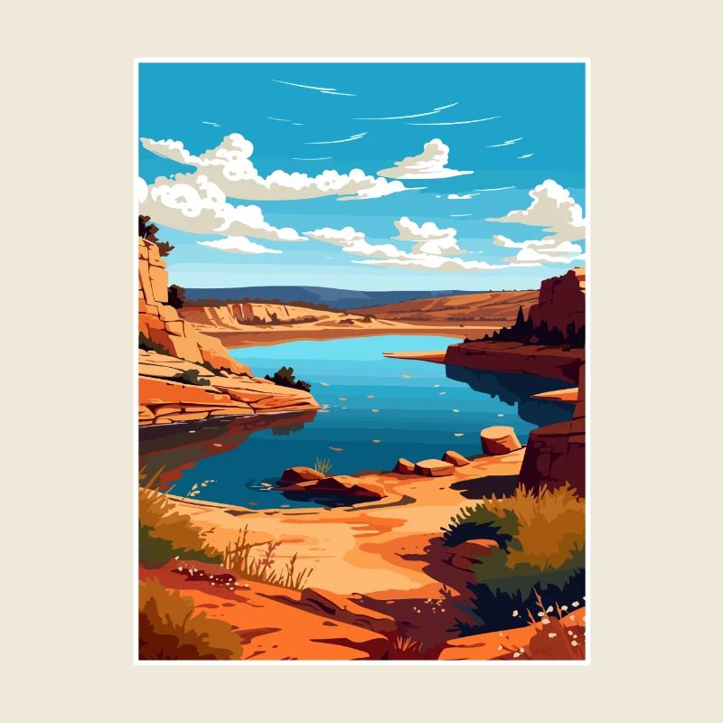 Possum Kingdom lac Texas Affiche de voyage Vintage