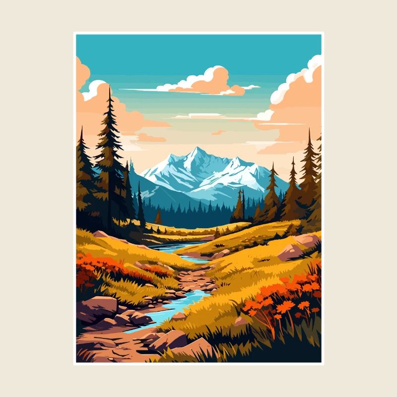 Affiche de voyage du mont Washington New Hampshire