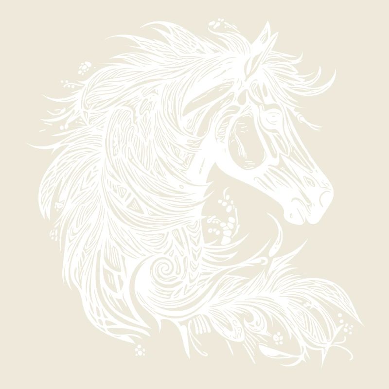 Cheval au galop avec crinière dans le vent