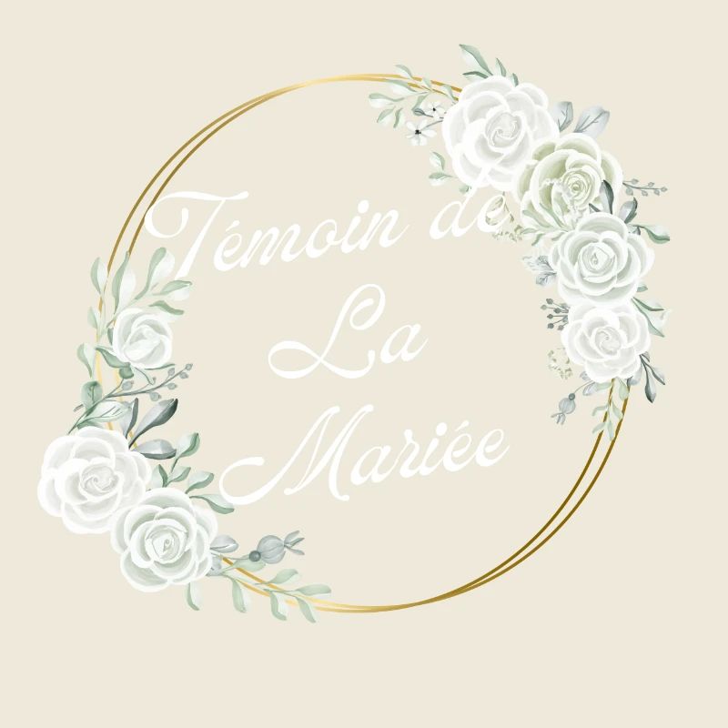 Témoin de la mariée fleurs blanches-tshirt assorti