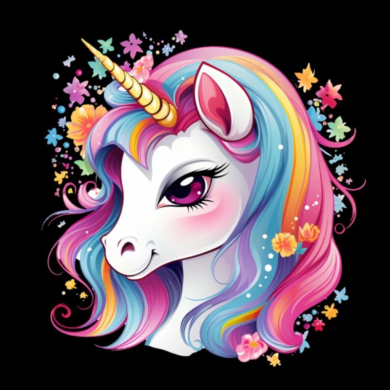 Belle licorne heureuse aux couleurs vives