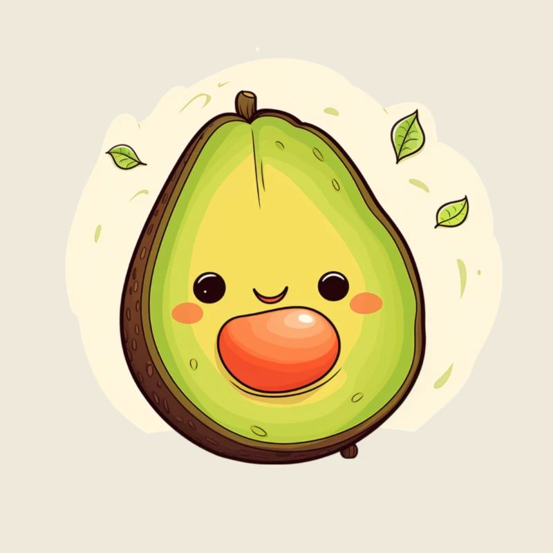 Glückliche Avocado mit Kern