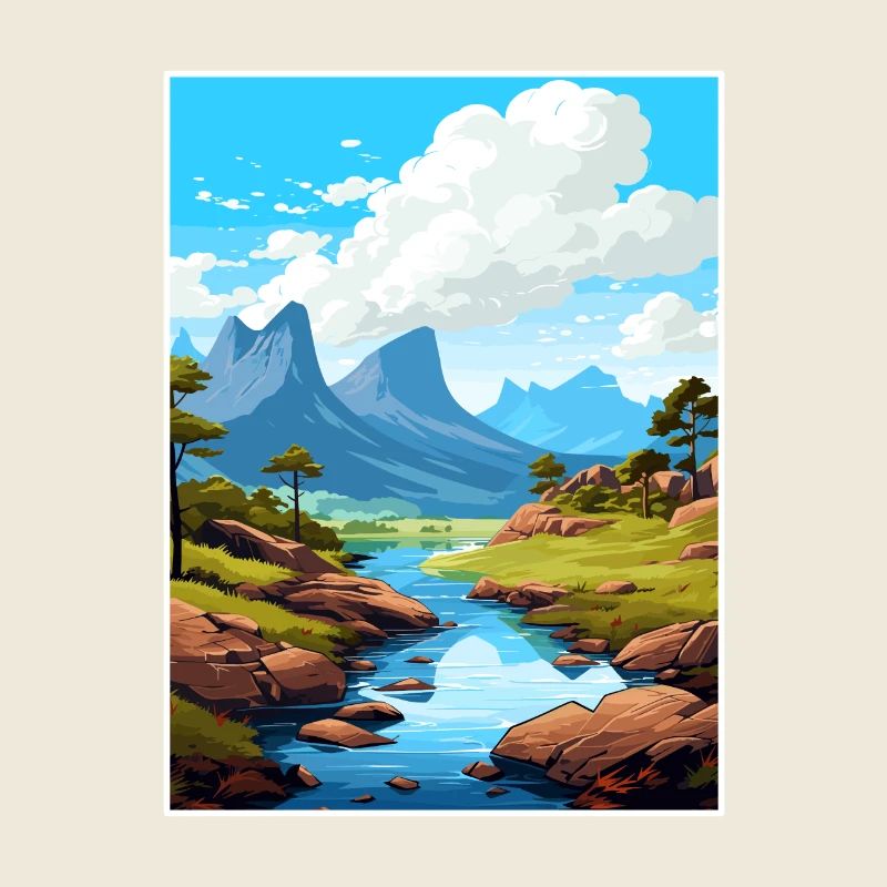 Cradle Mountain Australien Vintage Reiseposter