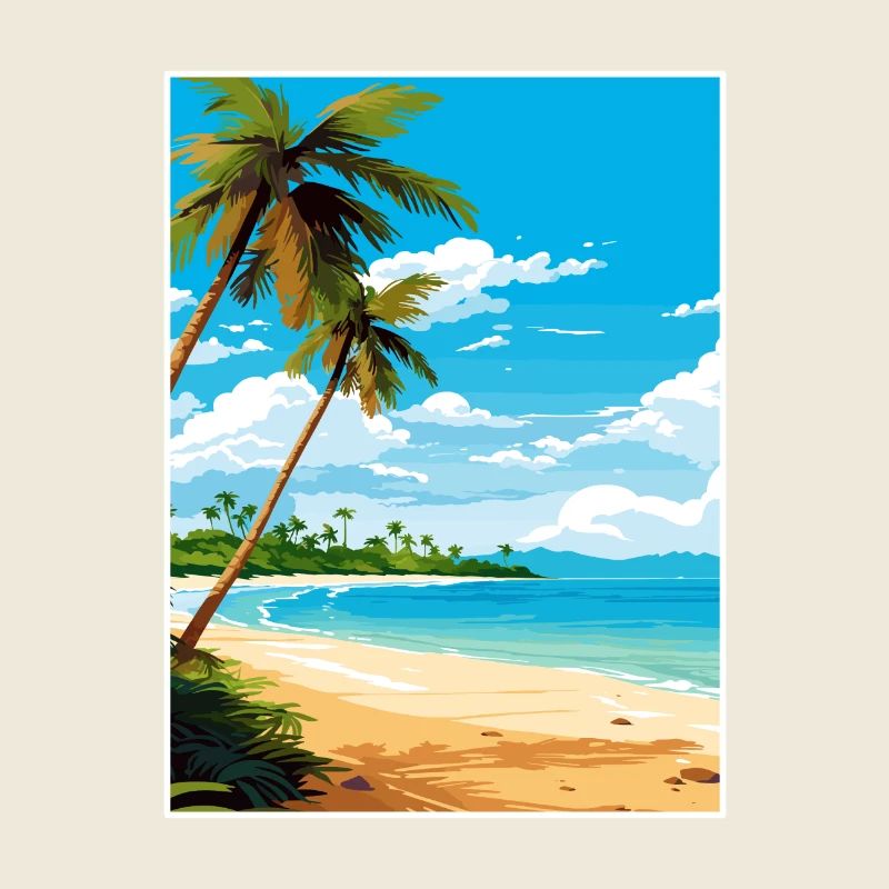 Île Hamilton Australie déco voyage affiche