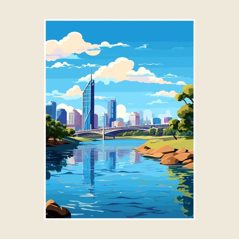 Brisbane Australie Vintage voyage affiche Souvenir