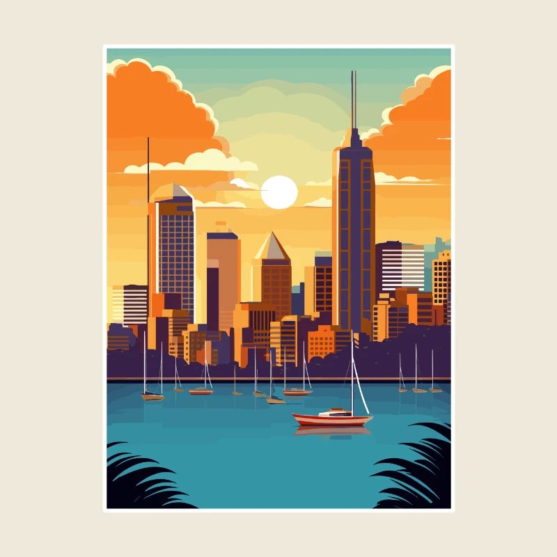 Brisbane Australie Vintage voyage affiche Souvenir
