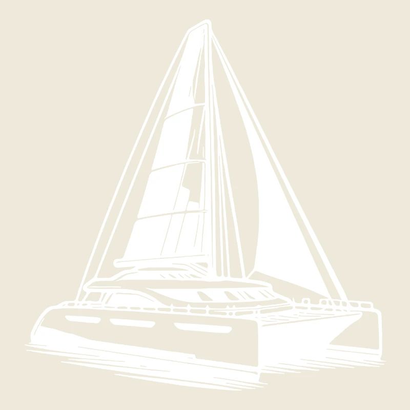 Double hull catamaran sailboat