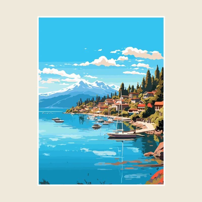 Bariloche Argentine Vintage voyage affiche Souvenir