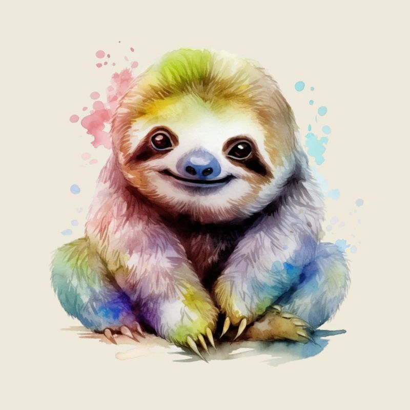 watercolor sloth