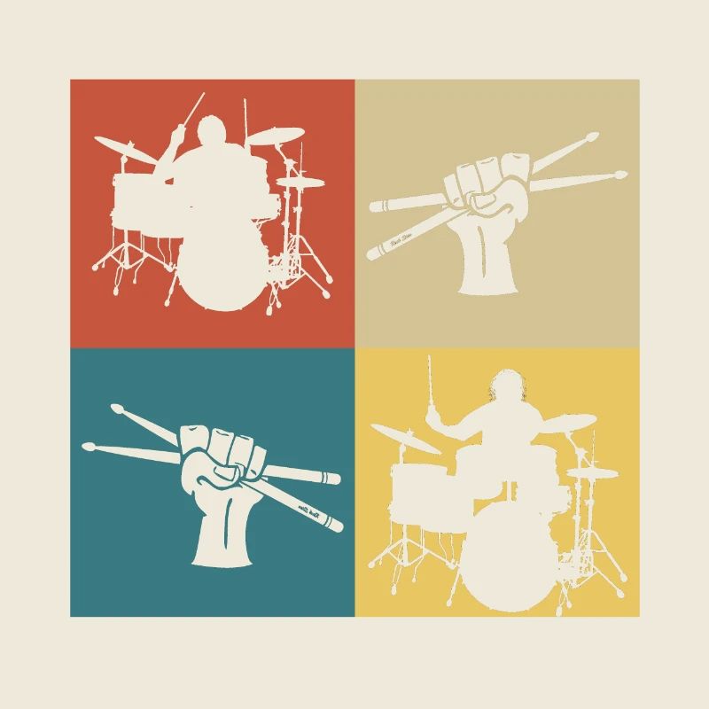 batteur de musique vintage rétro