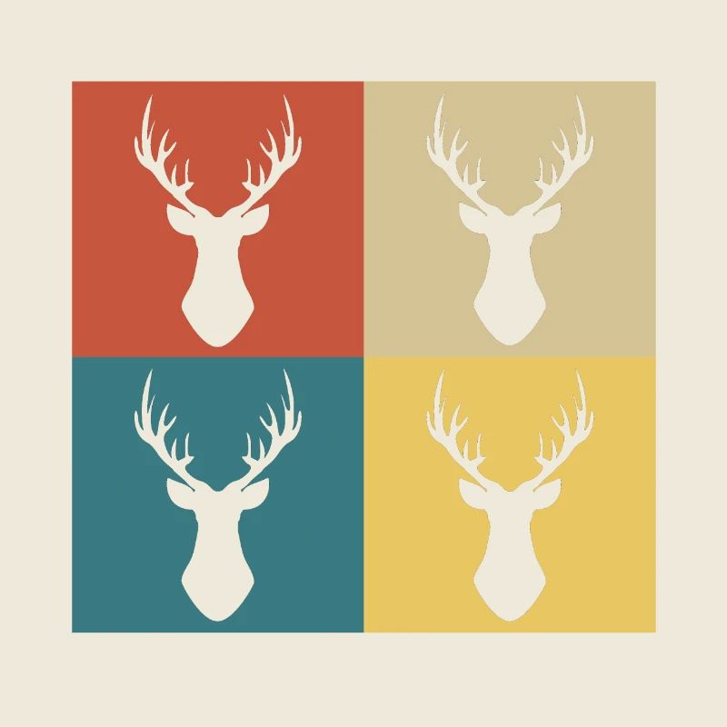 cerf vintage rétro