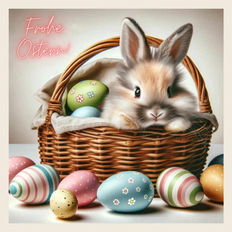 Un lapin mignon dans un panier