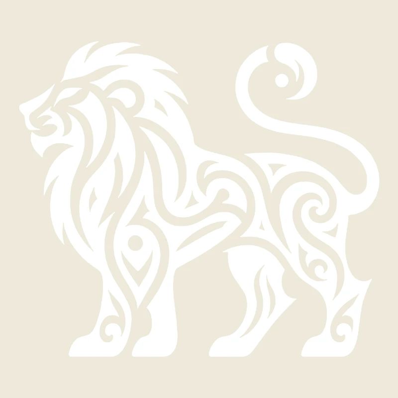Mighty Tribal Lion with Mane Tattoo Style