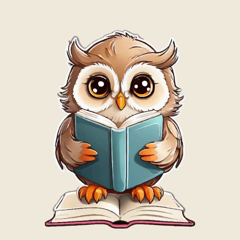 Eule lesen Bücher
