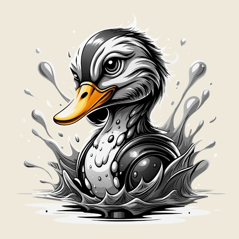 Canard noir et blanc