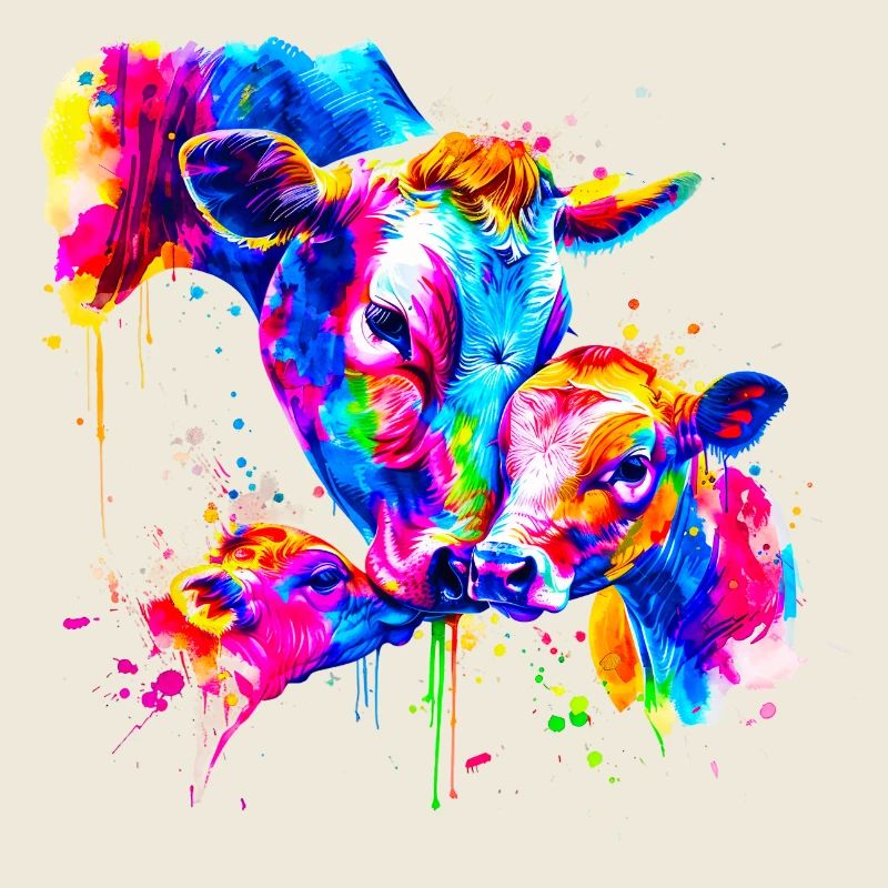 Vache avec 3 veaux