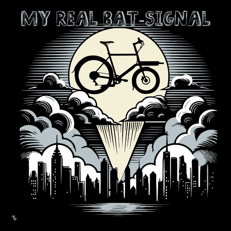 Vélo cargo dans le style Bat-Signal, vélo cargo